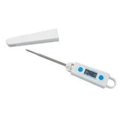 Digital thermometer-40C+200C  plastic, steel  L=166/75mm  white, metal.