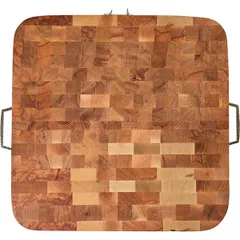 Колода разделочная настольная бук ,H=10,L=50,B=50см св. дерево,стальной, изображение 4