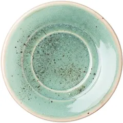 Saucer “Erboso Reativo”  porcelain  D=98mm  turquoise, beige.