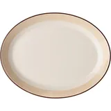 Блюдо «Чино» овальное фарфор ,H=33,L=280,B=215мм белый,бежев.