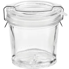 Банка для подачи круглая с крышкой стекло,металл 220мл D=82,H=85мм прозр.,металлич.