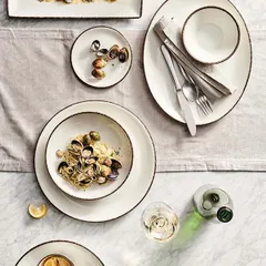 Блюдо «Чакоул Дэппл» овальное фарфор ,H=20,L=203,B=160мм белый,черный, изображение 4