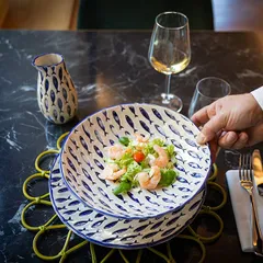 Кувшин «Талассиос» керамика 1,4л D=12,5,H=23,5см бежев.,синий, изображение 4