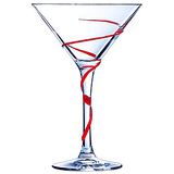 Коктейльная рюмка «Спайро» стекло,силикон 210мл D=11,5,H=16,8см прозр.,красный