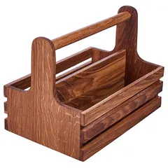 Stand for spices 2 compartments  oak , H=18, L=24.5, B=16.5 cm  brown.