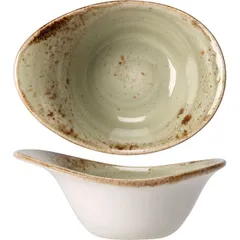 Salad bowl “Kraft”  porcelain  125 ml , H=55, L=130, B=95mm  green.