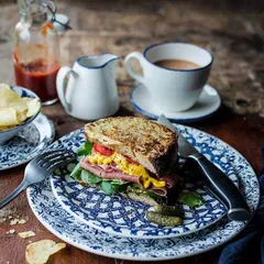 Тарелка «Инк» мелкая фарфор D=25,H=2см белый,синий, изображение 4