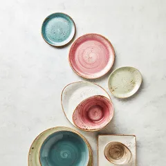 Тарелка «Крафт Распберри» мелкая фарфор D=20,H=2см розов.,коричнев., изображение 4