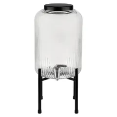 Диспенсер для холодных напитков «Индастриал» стекло,сталь нерж. 7л D=20,H=45см прозр.,черный