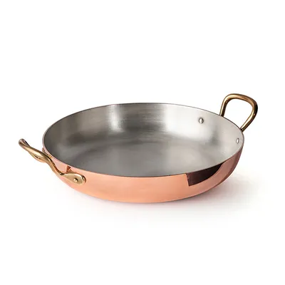 Сковорода для подачи «Купер плюс» с двумя ручками полир., с лужением медь,олово 1,2л D=230,H=45мм ме