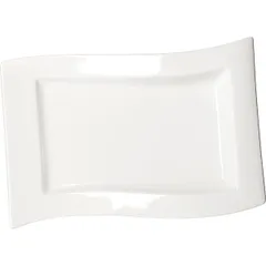 Блюдо «Кунстверк» прямоугольное волна фарфор ,H=27,L=330,B=210мм белый