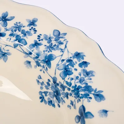 Тарелка глубокая «Фиори» для супа фарфор D=24,H=4см слон.кость,синий, изображение 3