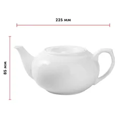 Чайник заварочный «Кунстверк» фарфор 0,9л D=100/72,H=85,L=225мм белый, изображение 3