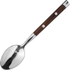 Ложка кофейная «Рустик» сталь нерж.,пластик ,L=11/3,B=2см коричнев.,металлич.