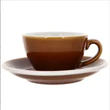 Кофейная пара «Эгг» фарфор 150мл D=90/145,H=50,L=110мм коричнев.