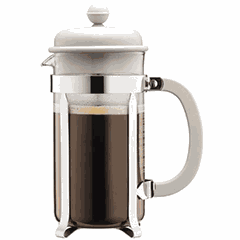 Френч-пресс «Кафетерия» стекло,сталь нерж. 1л ,H=24,L=17см белый