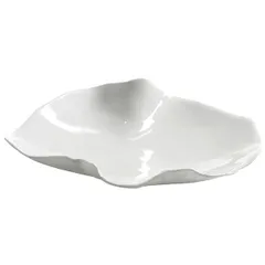 Salad bowl with wavy edges  bone porcelain  D=122, H=30mm  white