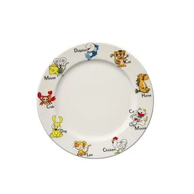 Тарелка «Кидс» мелкая фарфор D=21см белый