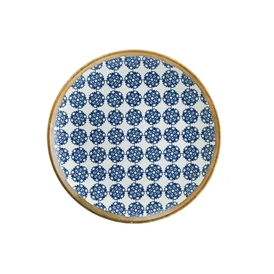 Тарелка «Калиф Лотус» фарфор D=19см белый,синий