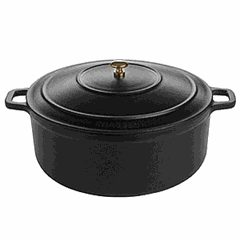 Pan with lid cast iron 3.8l D=24,H=17,L=34cm black