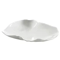 Salad bowl with wavy edges  bone porcelain  D=153, H=33mm  white