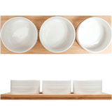 Набор соусников на подставке[3шт] бамбук,фарфор 200мл ,L=33,B=11см