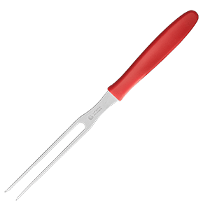 Вилка сервировочная сталь,пластик ,L=13/13см металлич.,красный