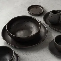 Тарелка «Оникс» плоская без полей керамика D=250,H=27мм черный, изображение 3