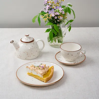 Чайник заварочный «Париж» фарфор 0,6л D=70/125,H=120мм белый,коричнев., изображение 3