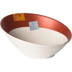 Салатник «Зен» фарфор 350мл D=175,H=85мм белый,оранжев.