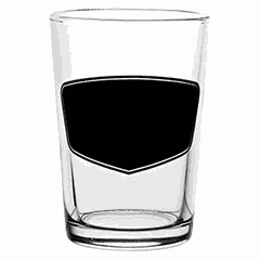 Old fashion with sticker for inscription glass 200ml D=67,H=95mm clear, black