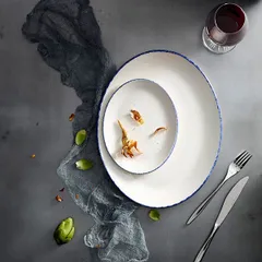 Блюдо «Блю Дэппл» овальное фарфор ,H=2,L=34,B=27см белый,синий, изображение 2