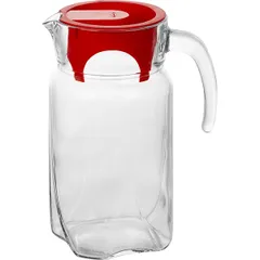 Кувшин «Луна» с крышкой стекло,пластик 1,7л D=11,H=23,5,L=16,7см прозр.,красный, изображение 2
