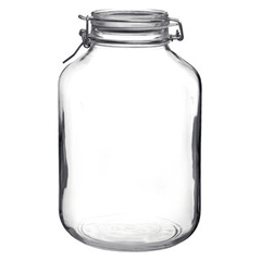 Round jar with “Fido” lid  glass  4.96 l  D=17.5, H=27.9 cm  clear.