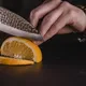 Нож кухонный «Нара» односторонняя заточка сталь нерж.,дерево ,L=220/105,B=36мм металлич.,тем.дерево, изображение 5
