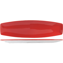 Dish “Firenza red Neo”  porcelain ,H=17,L=360,B=100mm red,white