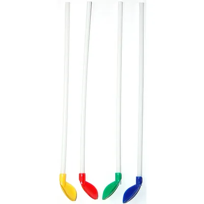 Трубочки-мешалки без сгиба «Лопата»[40шт] полипроп. D=5,L=200мм белый,разноцветн.