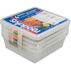 Gastronorm container (2/3) with lid[4pcs] polyethylene ,H=10,L=35.4,B=32.5cm transparent.