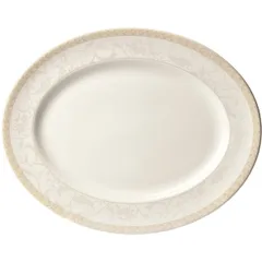 Блюдо «Антуанетт» овальное фарфор ,H=2,L=28,B=23см белый,олив.