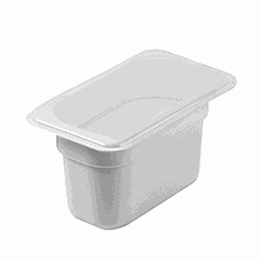 Gastronorm container GN(1/9) polycarbonate ,H=60,L=176,B=108mm white