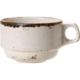 Чашка чайная «Крафт Вайт» фарфор 200мл D=8,H=6см белый,коричнев.