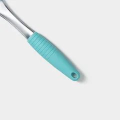 Лопатка кухонная «Профи» (до +90 °C) пластик,силикон ,L=24см голуб., изображение 4