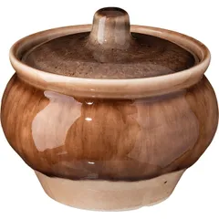 Baking pot “Marron Reativo”  porcelain  0.5 l , H = 11.5 cm  brown, beige.