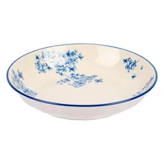 Тарелка глубокая «Фиори» фарфор D=203,H=41мм слон.кость,синий, изображение 2