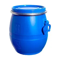 Бочка с крышкой на обруче с ручками полиэтилен,металл 20л D=31,6,H=36,5см синий,металлич.
