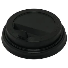 Крышка для стакана одноразовая с клапаном[100шт] пластик D=8,H=2см черный,матовый