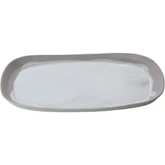 Блюдо «Нау» прямоугольное керамика ,L=33см белый,серый, изображение 3