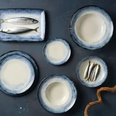 Блюдо «Шэйд» прямоугольное фарфор ,L=35,B=22см белый,синий, изображение 3