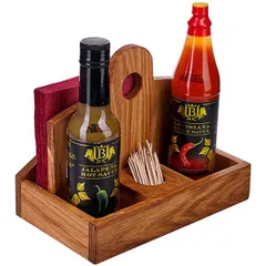 Салфетница секции 61х61мм дуб ,H=16,L=20,B=11см коричнев., изображение 2