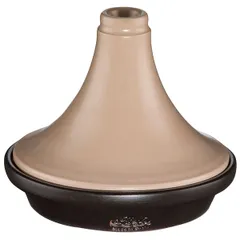 Tagine with lid  ceramics  1.6 l  D=28, H=21 cm  black, beige.